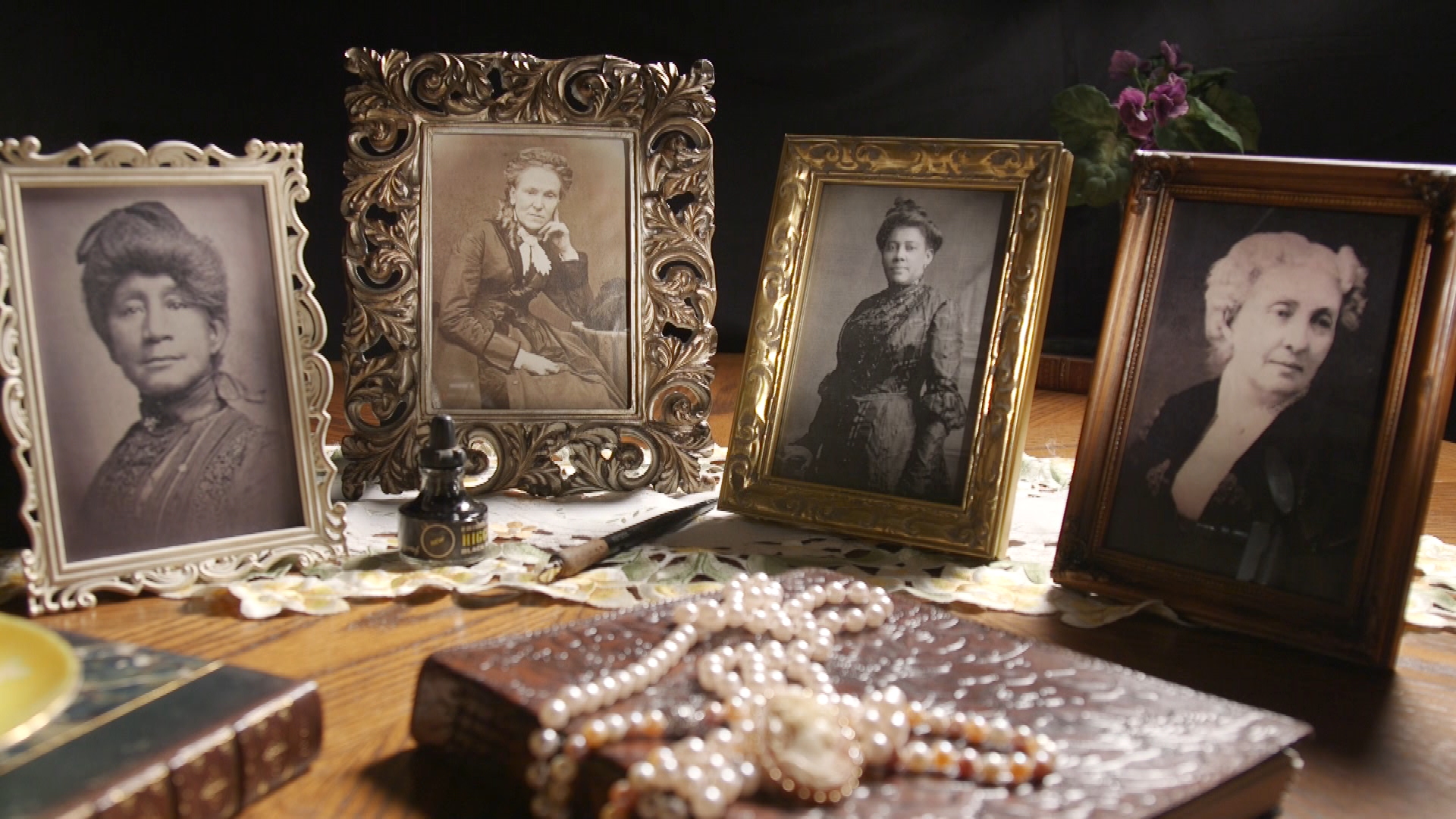 photos of Matilda Joslyn Gage, Paulina Wright Davis, Mary Burnett Talbert and Hester Whitehurst Jeffrey