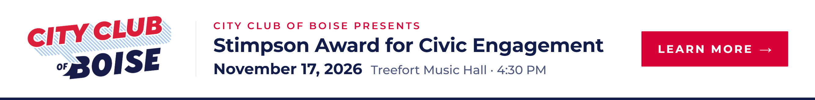 City Club of Boise Stimpson Award 2026