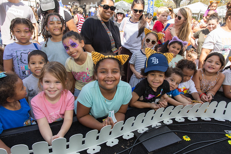 Kids waiting by the stage
