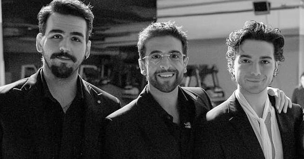 The Trio, Il Volo, poses for a photo.