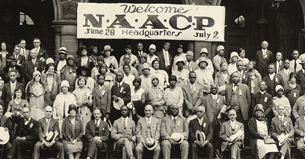 A group photo from the 20th Annual N.A.A.C.P. session in Cleveland, Ohio on June 26, 1929.